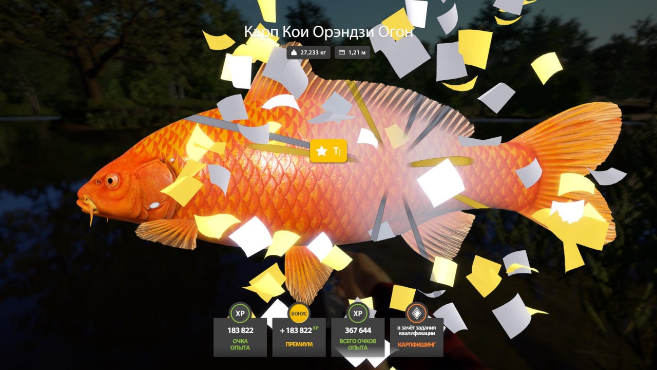 Улов (Карп Кои Орэндзи Огон) на #трофей_rf4map в RF4