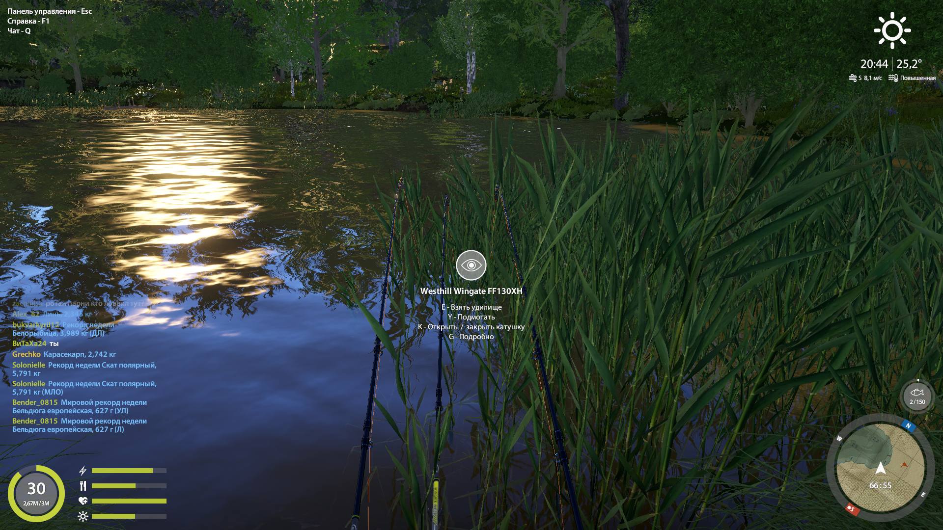 Улов (Карасекарп, Карась золотой, Линь) на #медное_rf4map в RF4