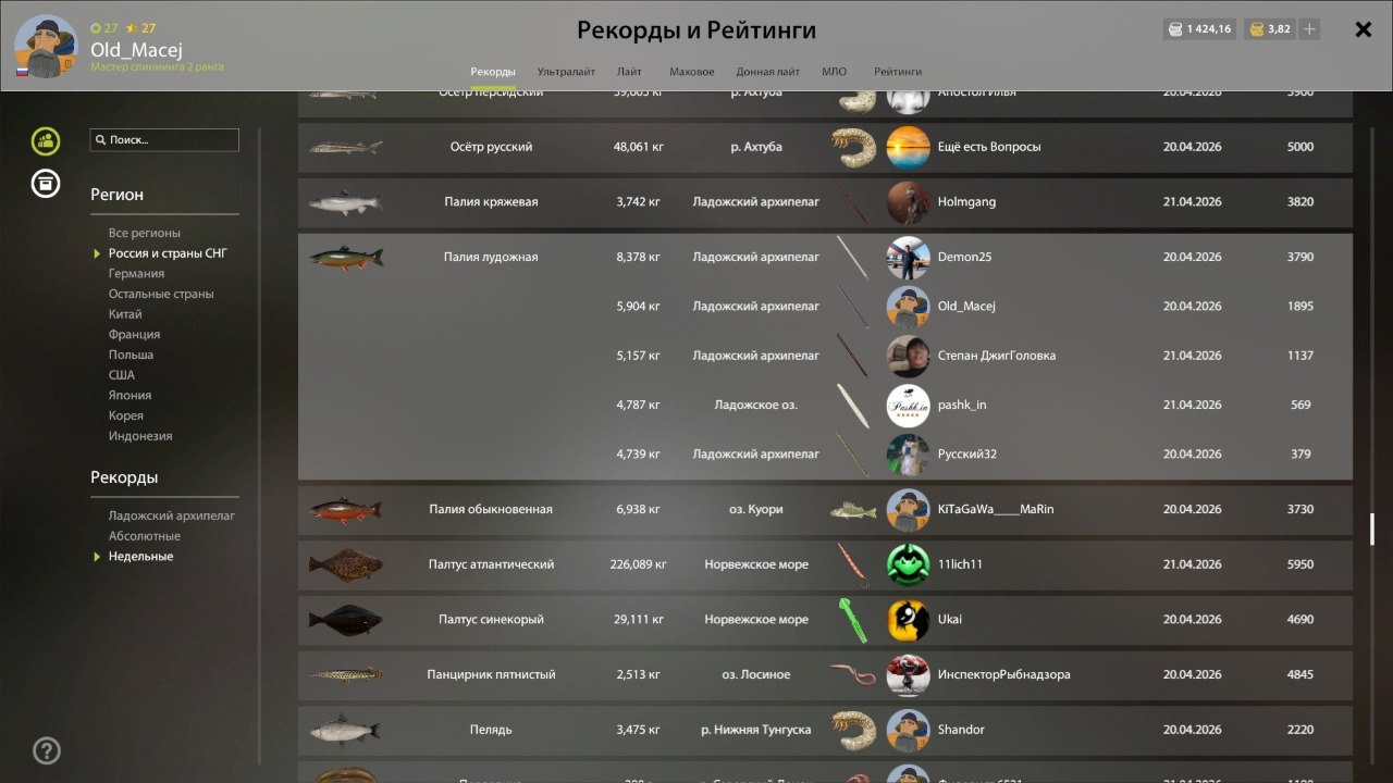 Улов (Палия лудожная) на #трофей_rf4map в RF4