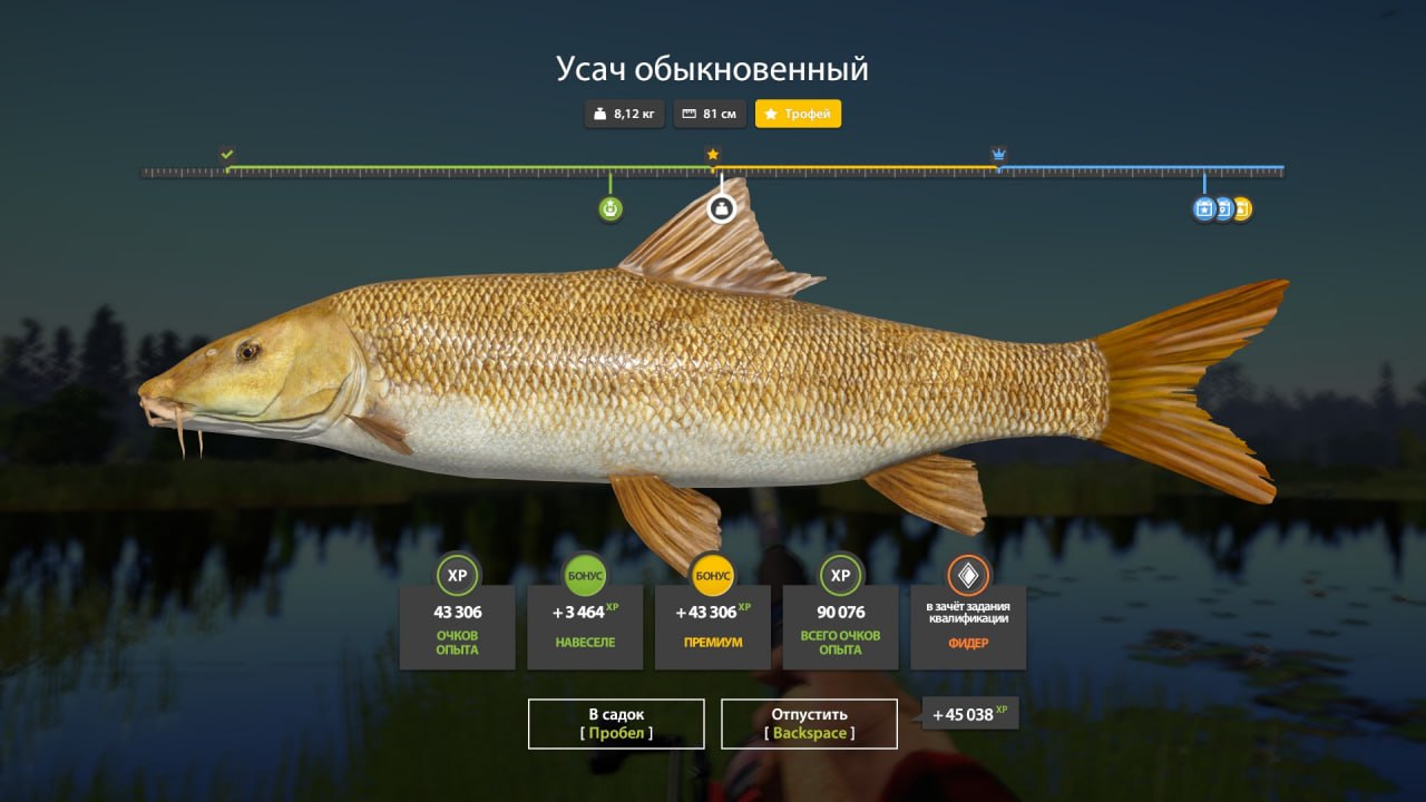 Улов (Усач обыкновенный) на #трофей_rf4map в RF4