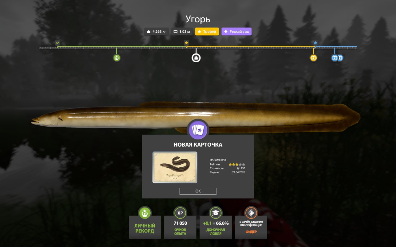 Улов (Угорь) на #трофей_rf4map в RF4