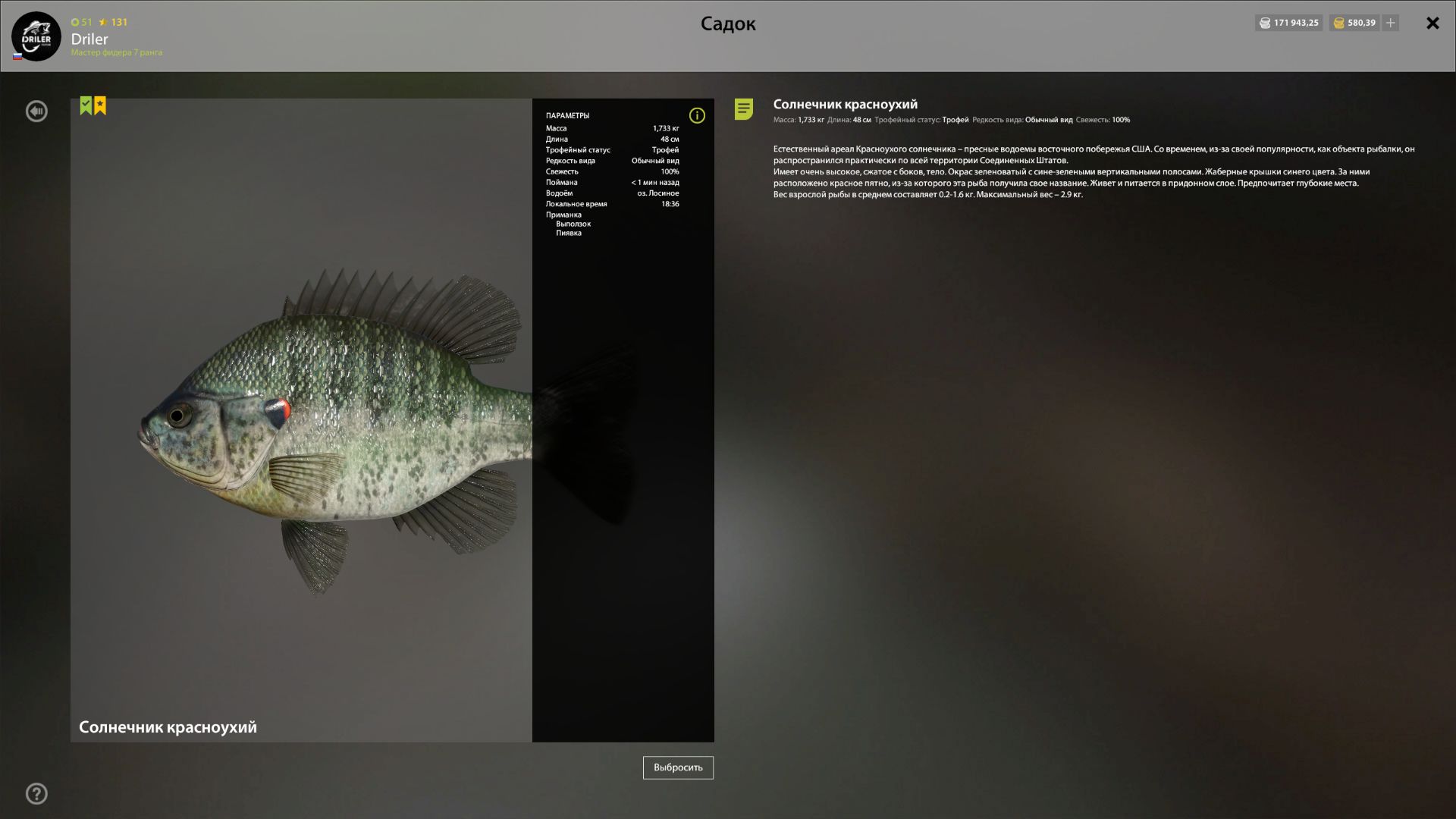 Улов (Разнорыбица) на #трофей_rf4map в RF4