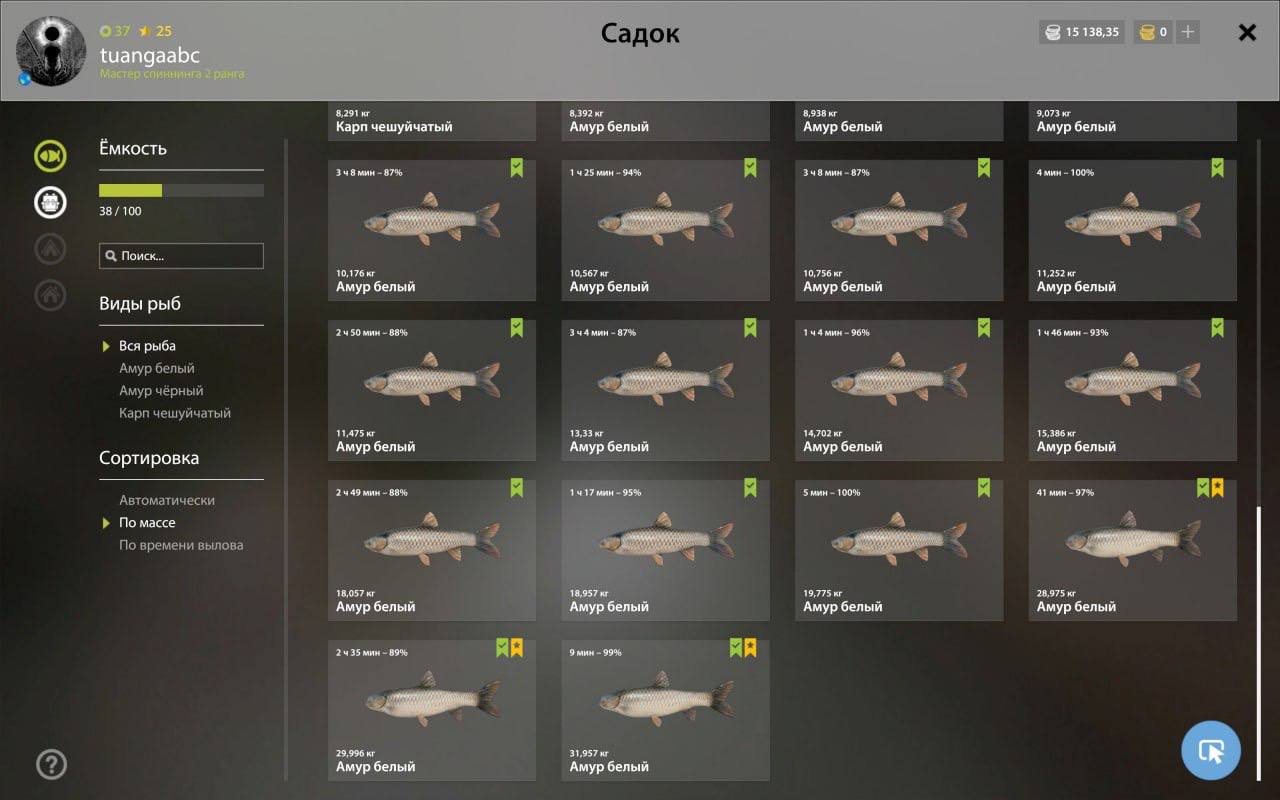 Улов (Амур белый) на #трофей_rf4map в RF4