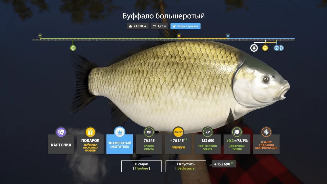 Улов (Буффало большеротый) на #трофей_rf4map в RF4