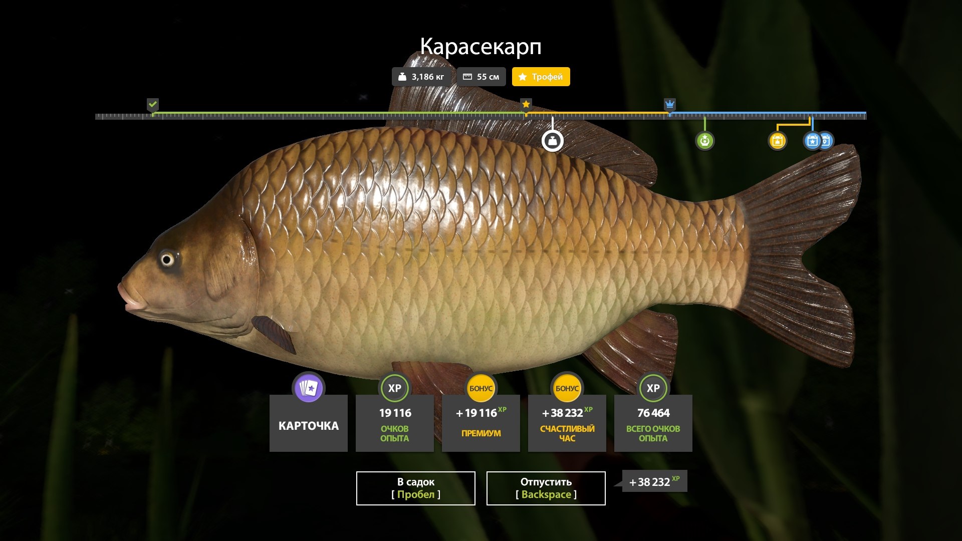 Улов (Карасекарп) на #фарм_rf4map в RF4