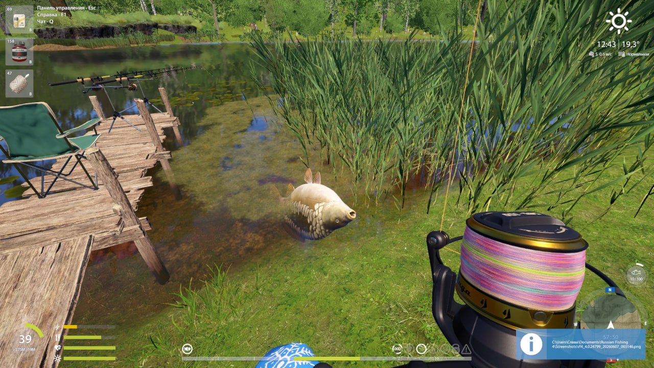 Улов (Карп Динкенбюльский зеркальный) на #трофей_rf4map в RF4