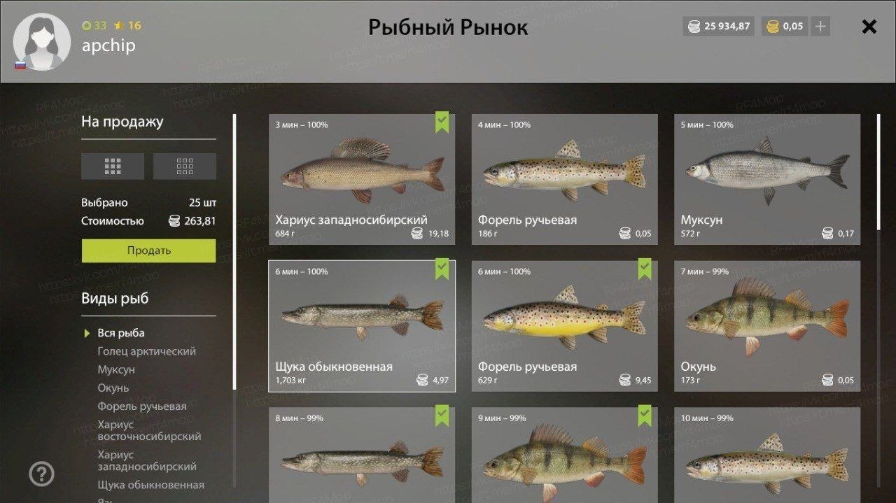 Улов (Форель ручьевая) на трофей в RF4