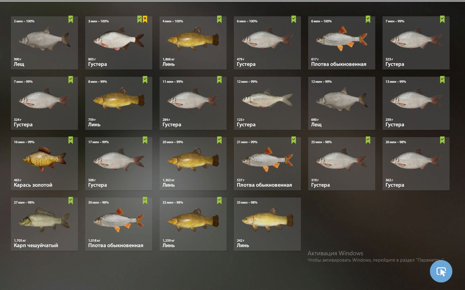 Скриншот точки клева на #трофей_rf4map