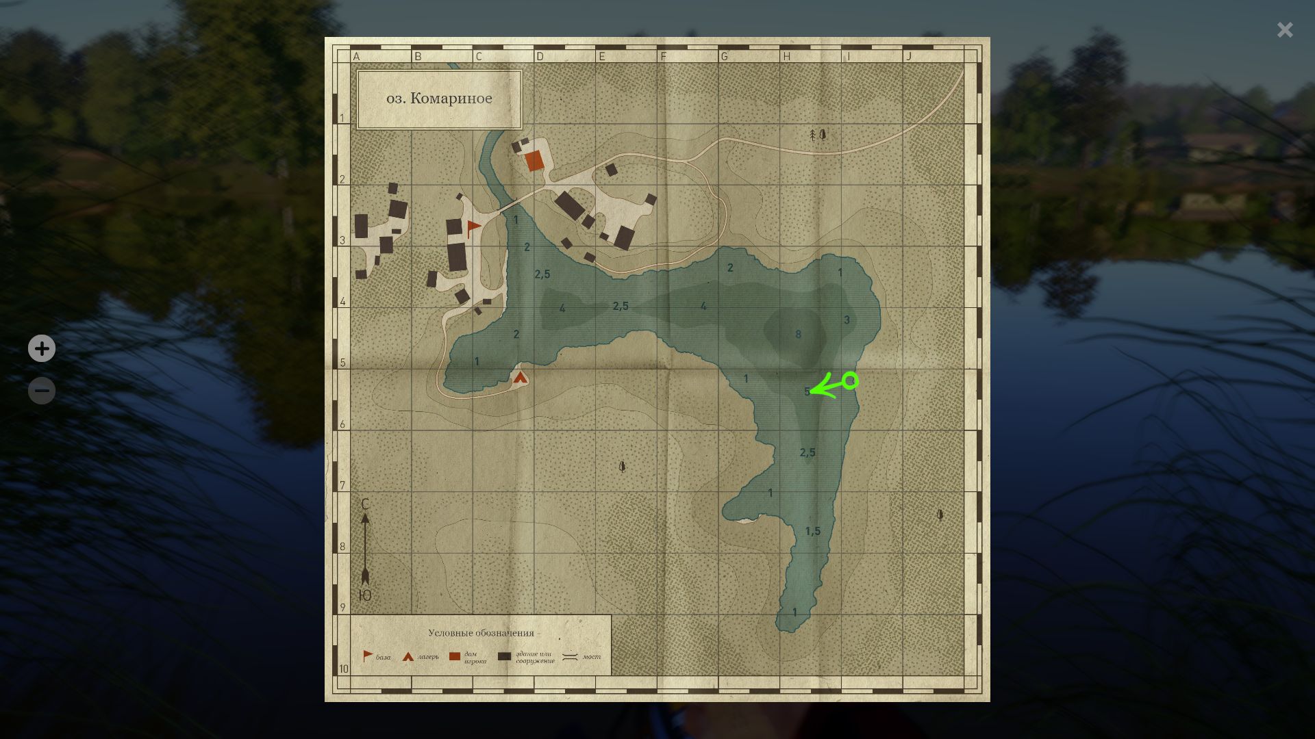 Скриншот точки клева на #трофей_rf4map