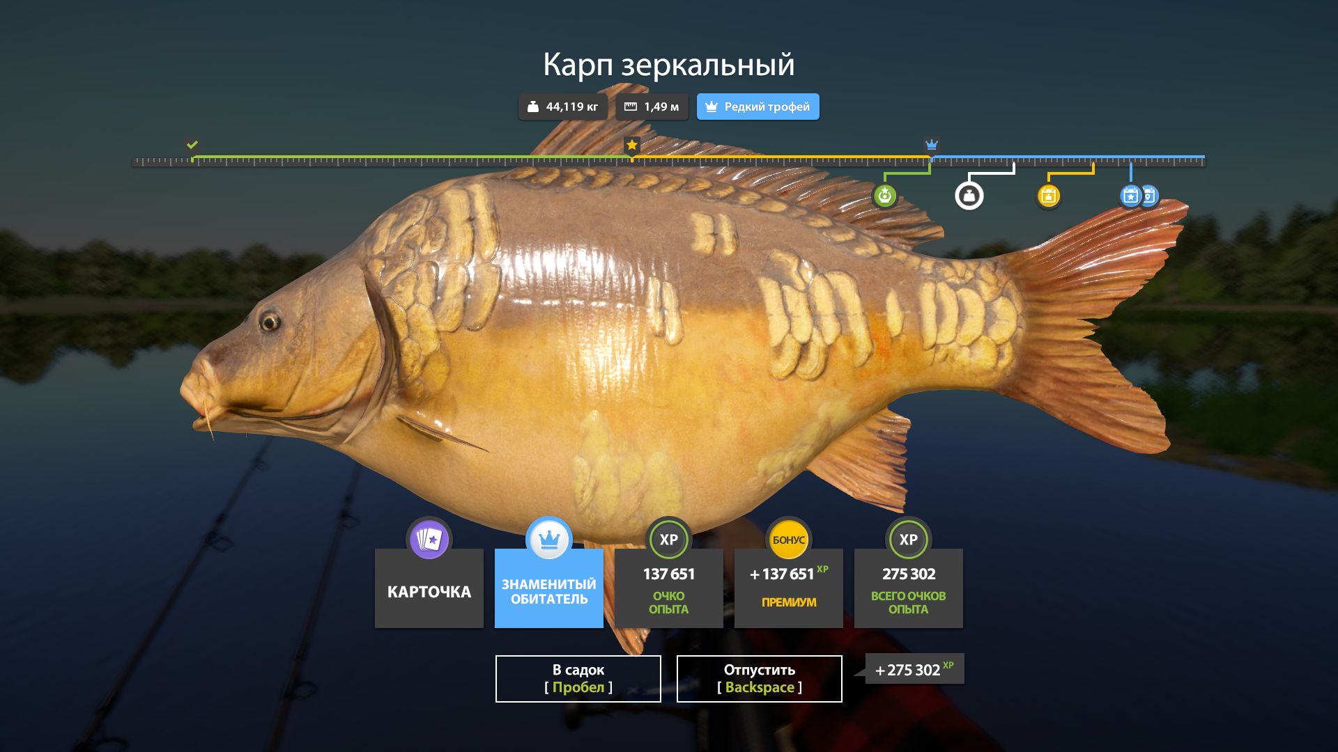 Скриншот точки клева на #трофей_rf4map