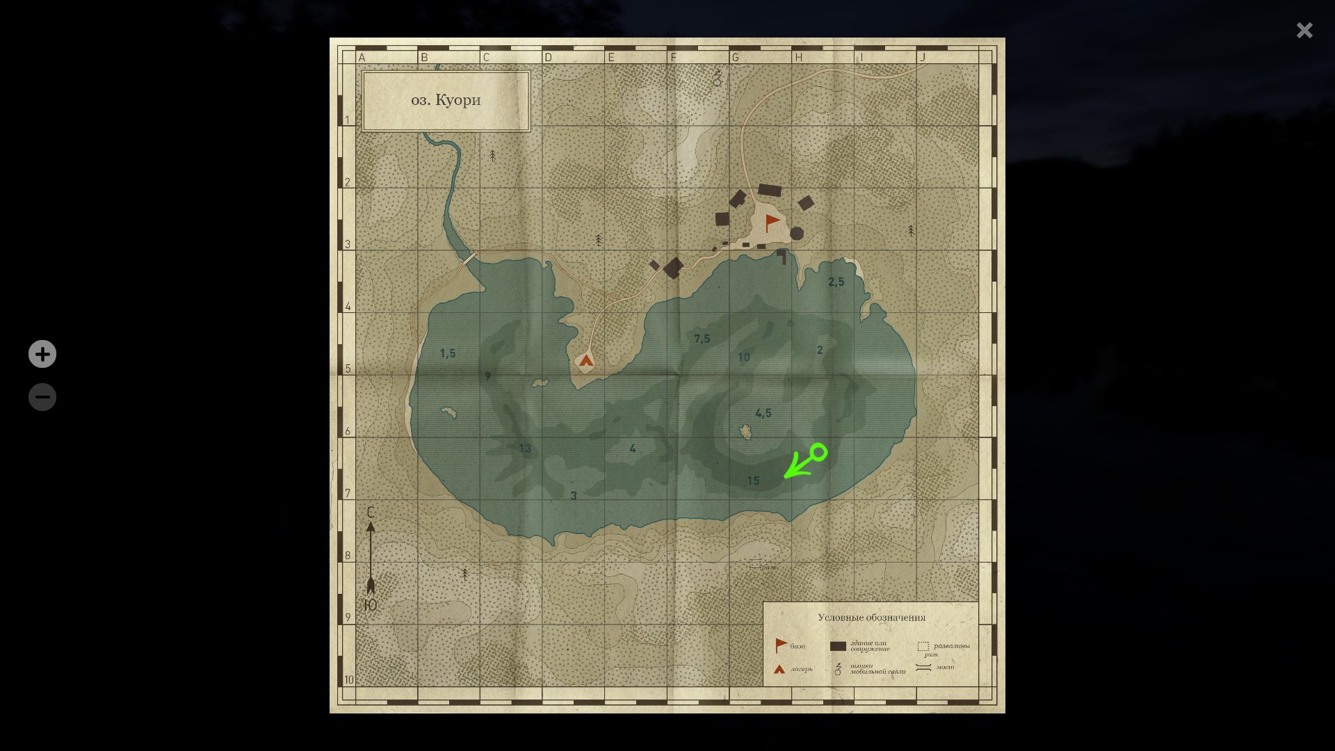 Скриншот точки клева на #трофей_rf4map