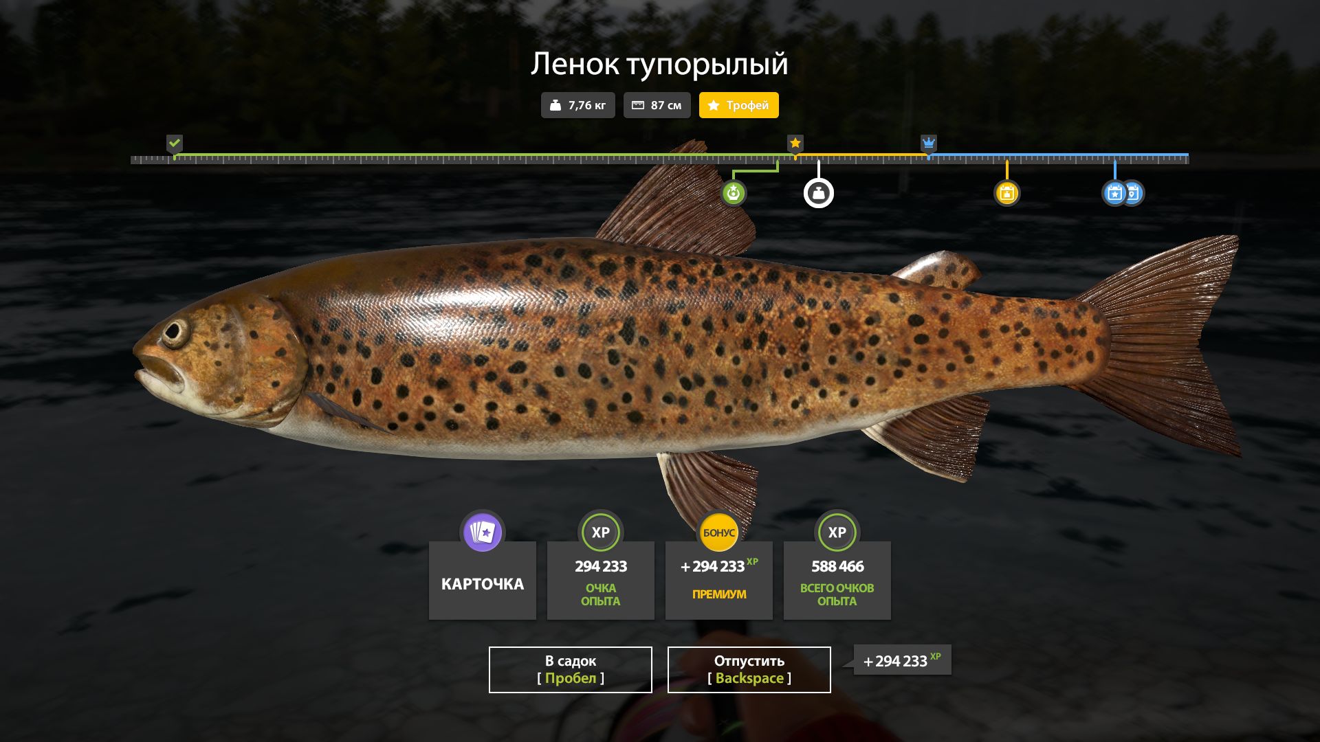 Скриншот точки клева на #трофей_rf4map