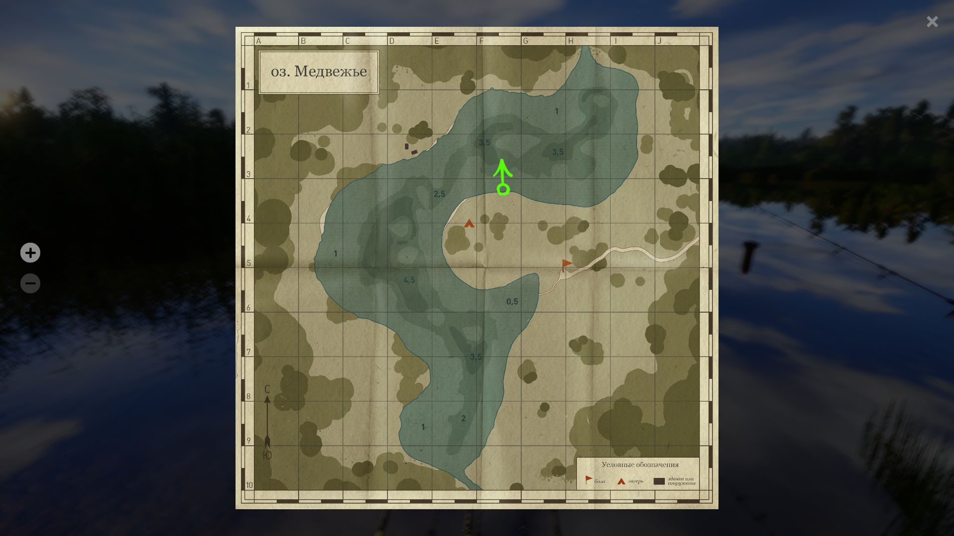 Скриншот точки клева на #трофей_rf4map