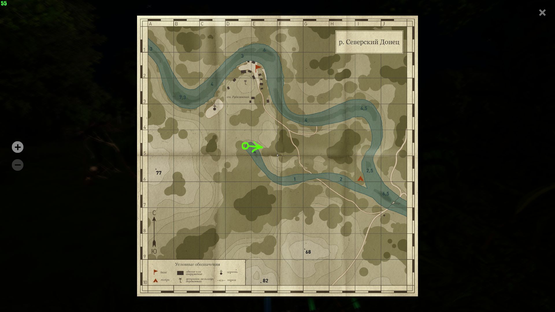 Скриншот точки клева на #донец_rf4map