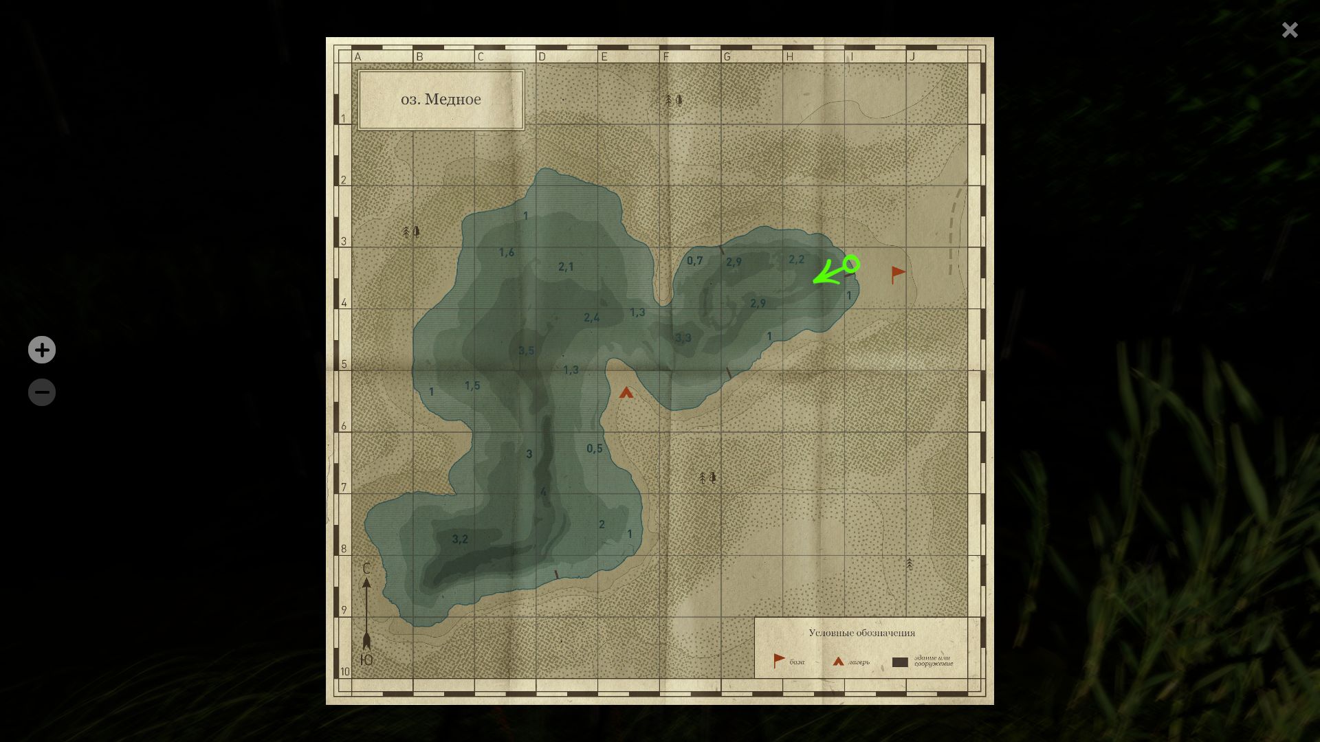 Скриншот точки клева на #трофей_rf4map