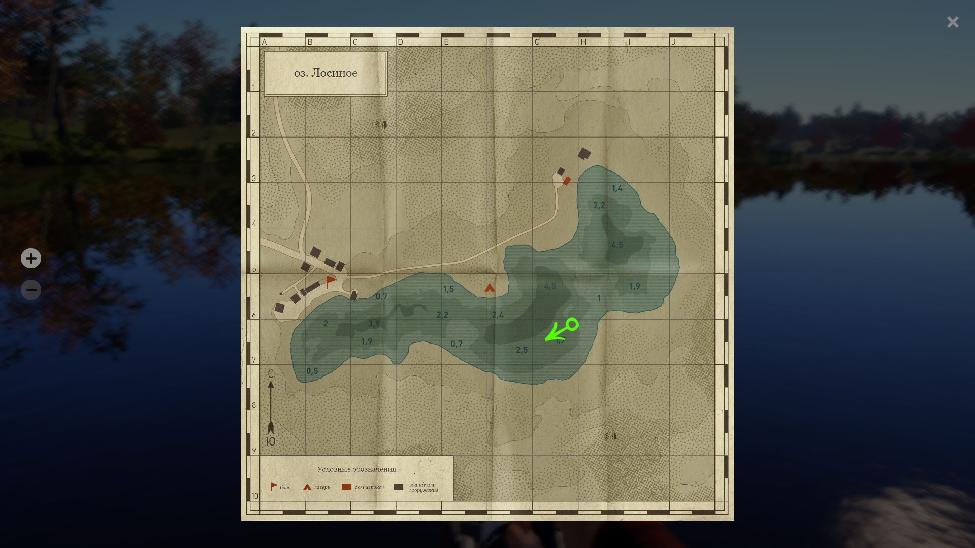 Скриншот точки клева на #задания_rf4map